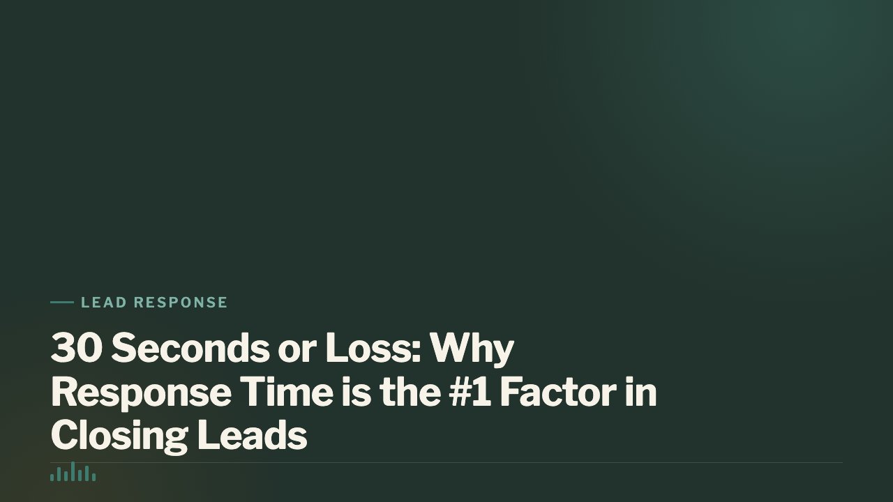 30 Seconds or Loss: Why Response Time is the #1 Factor in Closing Leads